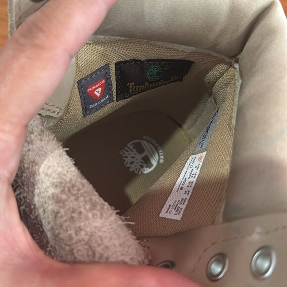 Timberland ReBOTL Off-White Tan Leather Lace-Up Waterproof Work Boots 5.5‎ Men’s main image 8